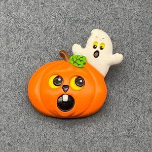 Russ Halloween Jack-o'-Lantern Pin Brooch Pumpkin Ghost